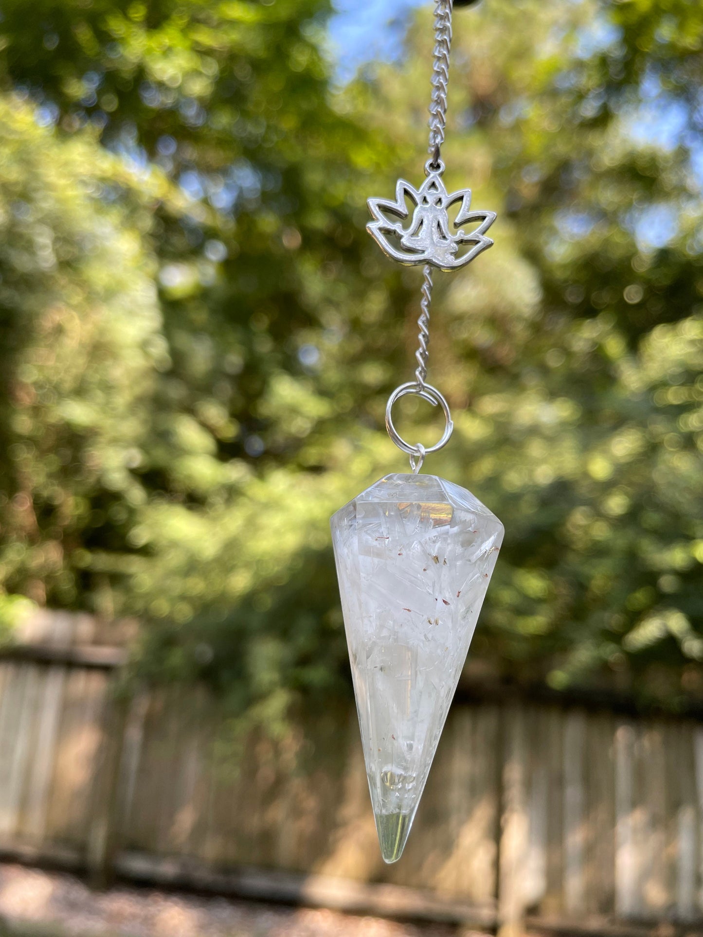 Selenite Orgone Pendulum.