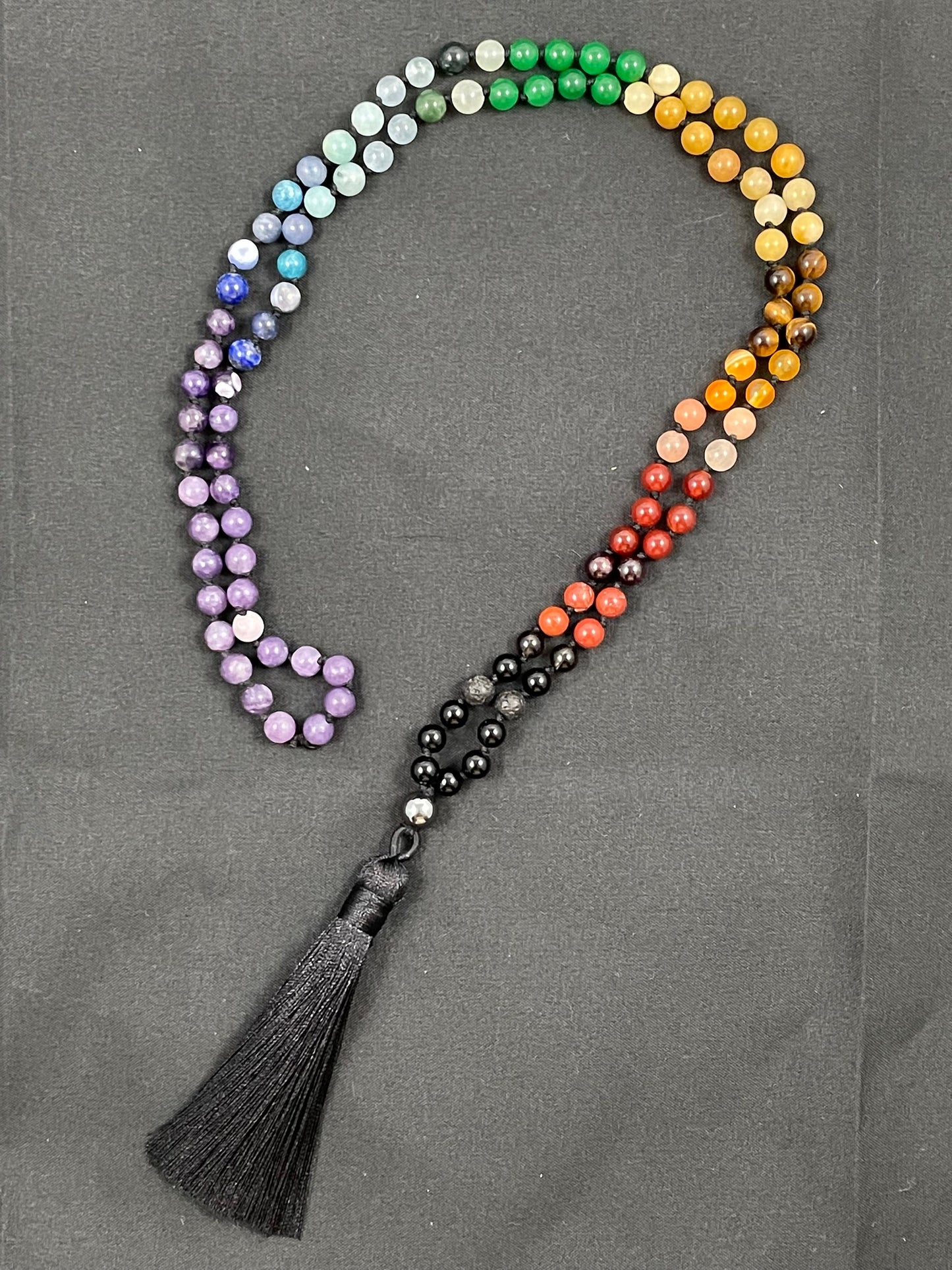 Hand Knotted 108 Chakra Prayer Beads Necklace