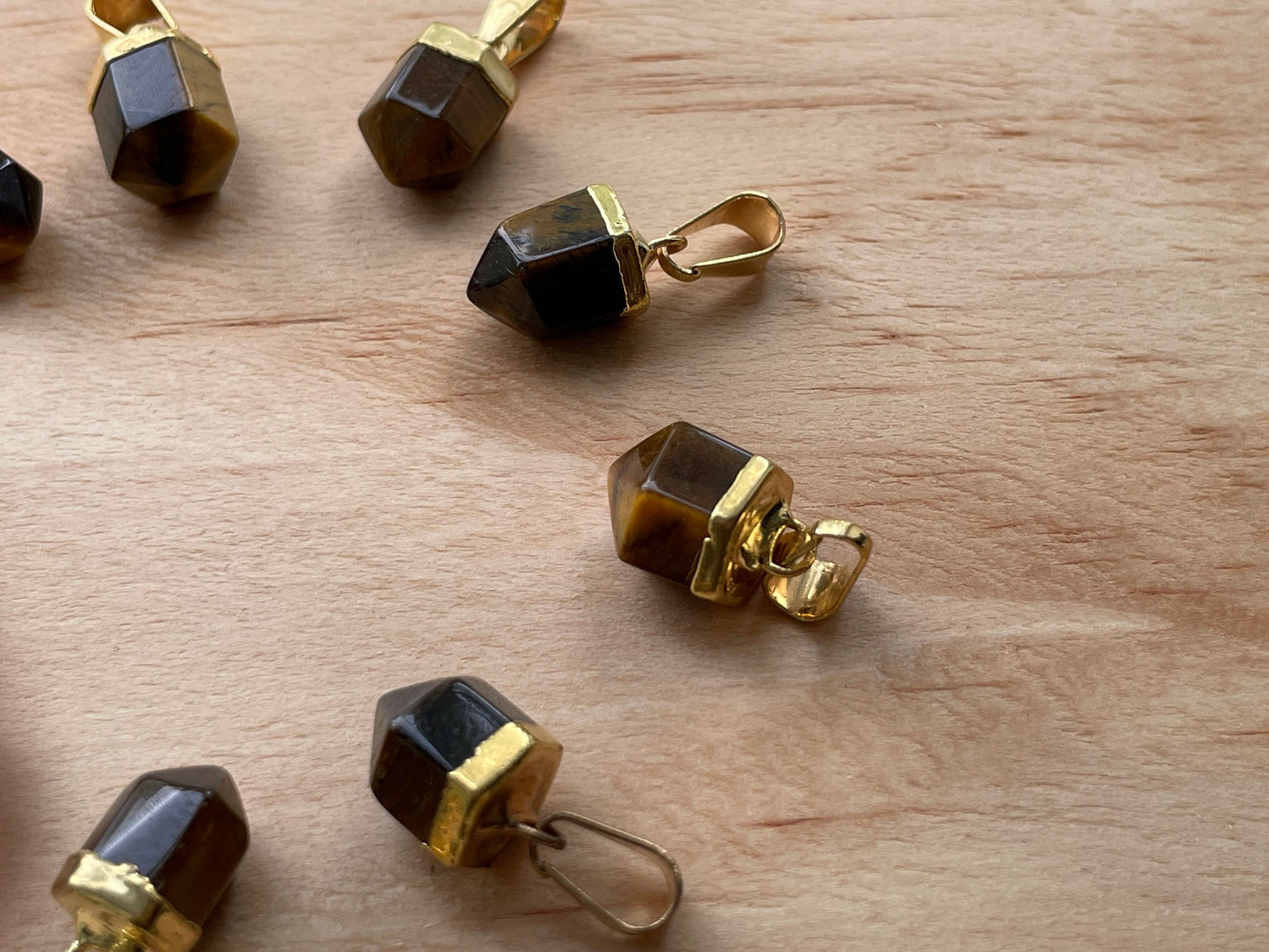 Gold plated Tiger Eye mini pendant