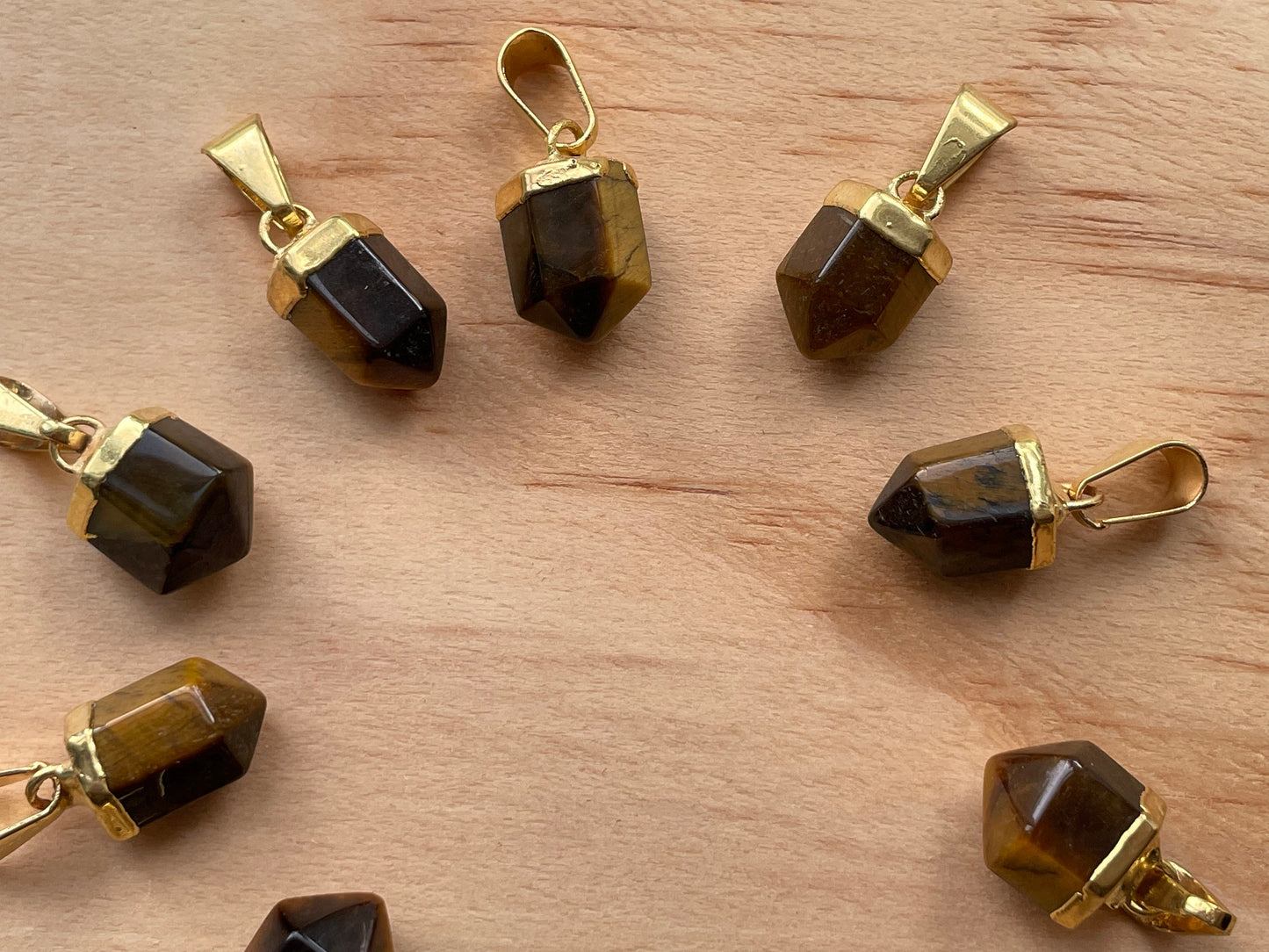 Gold plated Tiger Eye mini pendant