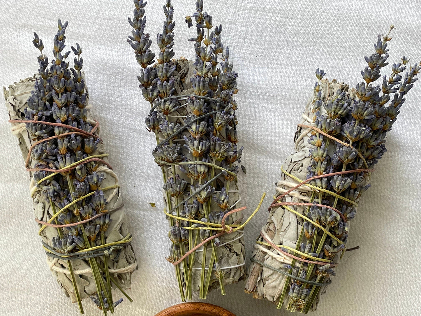 Lavender and white sage bundle with crystal