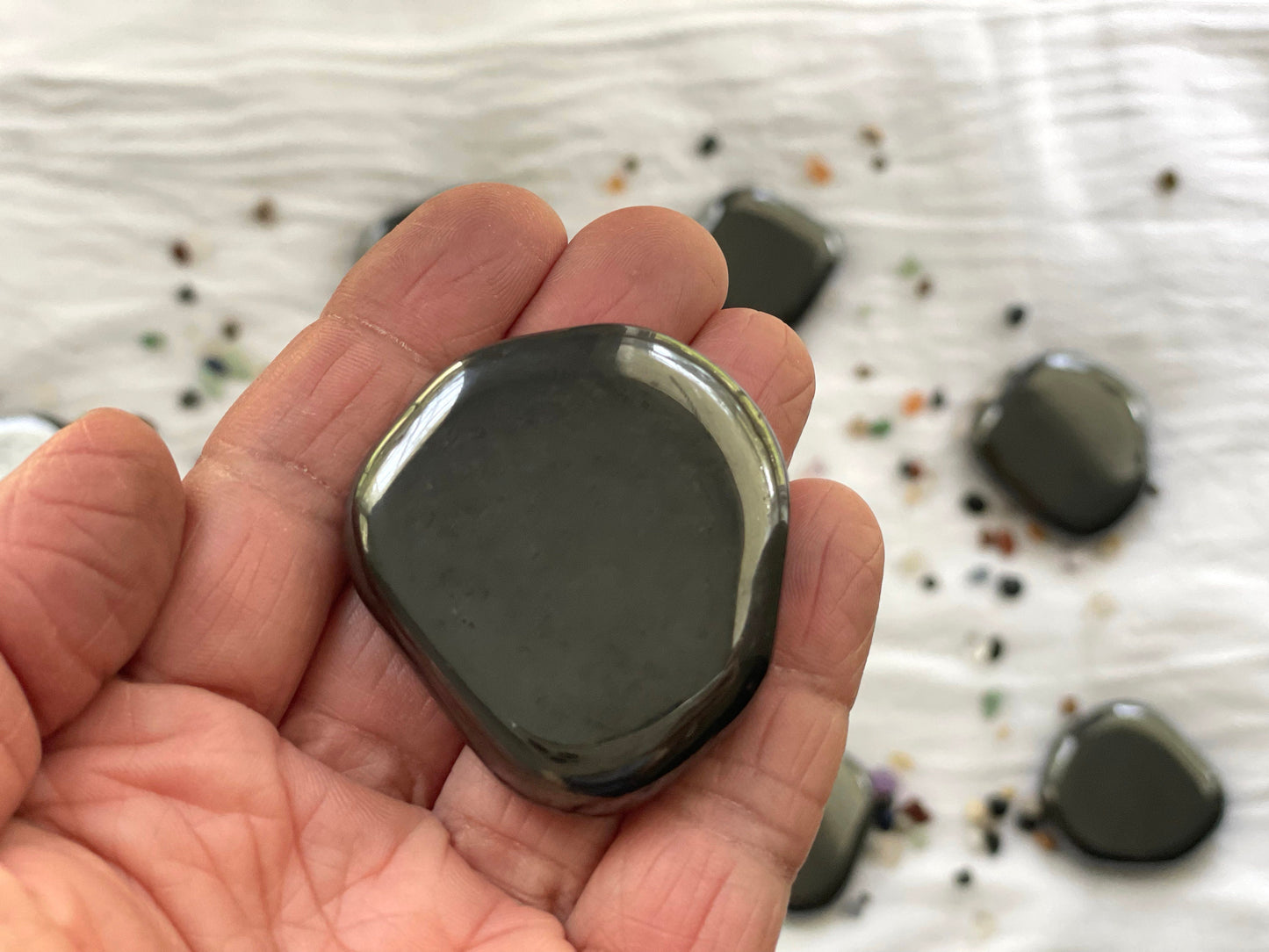 Large Magnetite Palm Stone