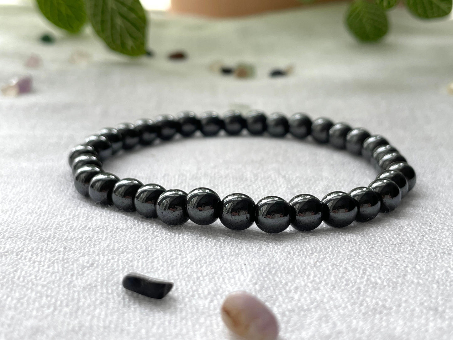 6mm Hematite bead bracelet. Unisex