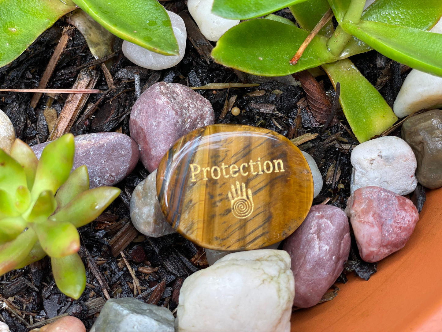 Protection, Palm Stone in Tiger's Eye