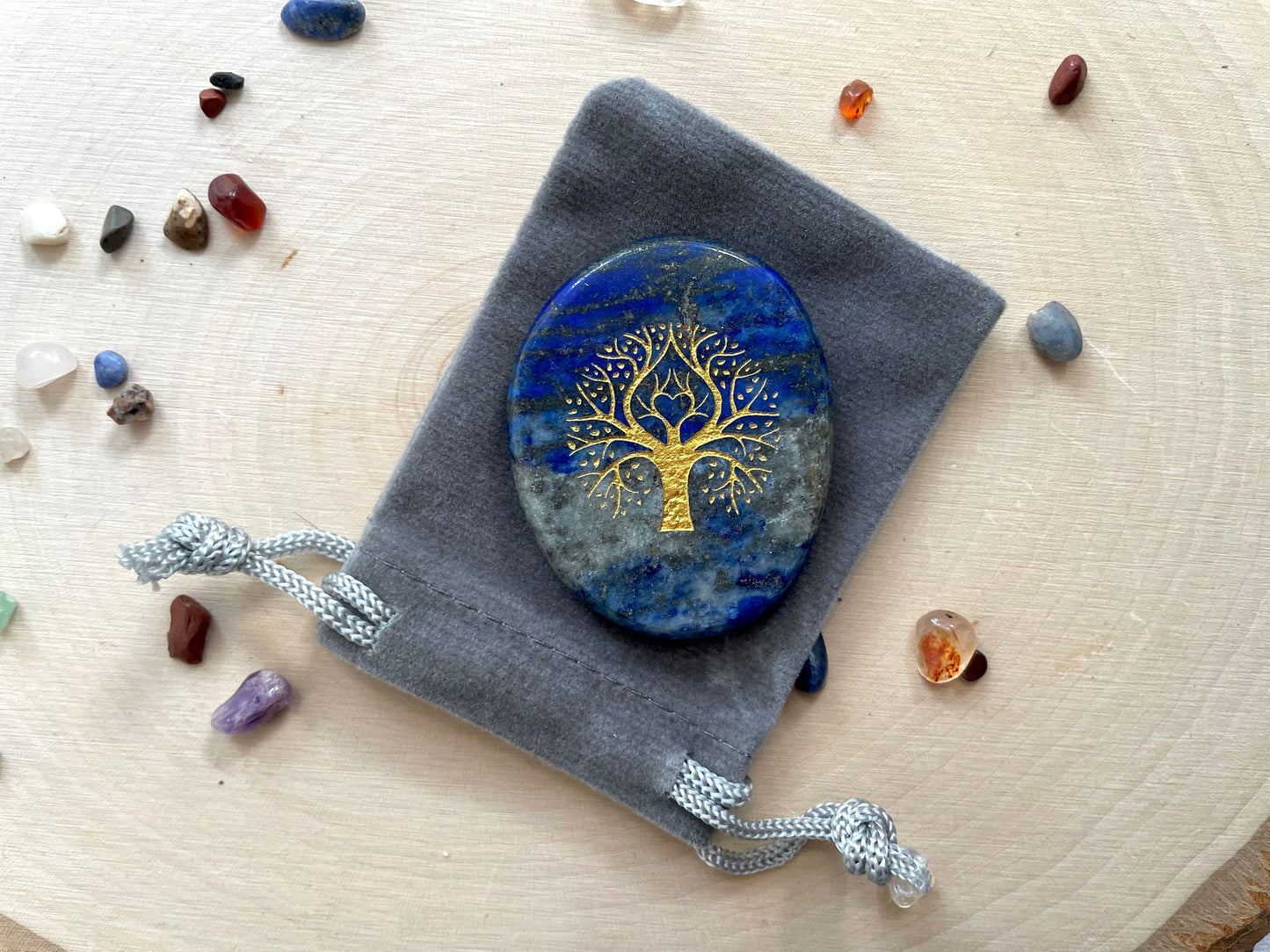 Palm Stone Tree of Life in Lapis Lazuli