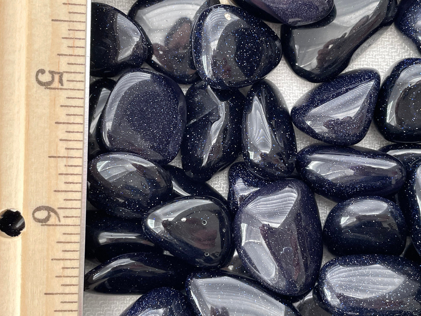 Blue Goldstone, tumbled