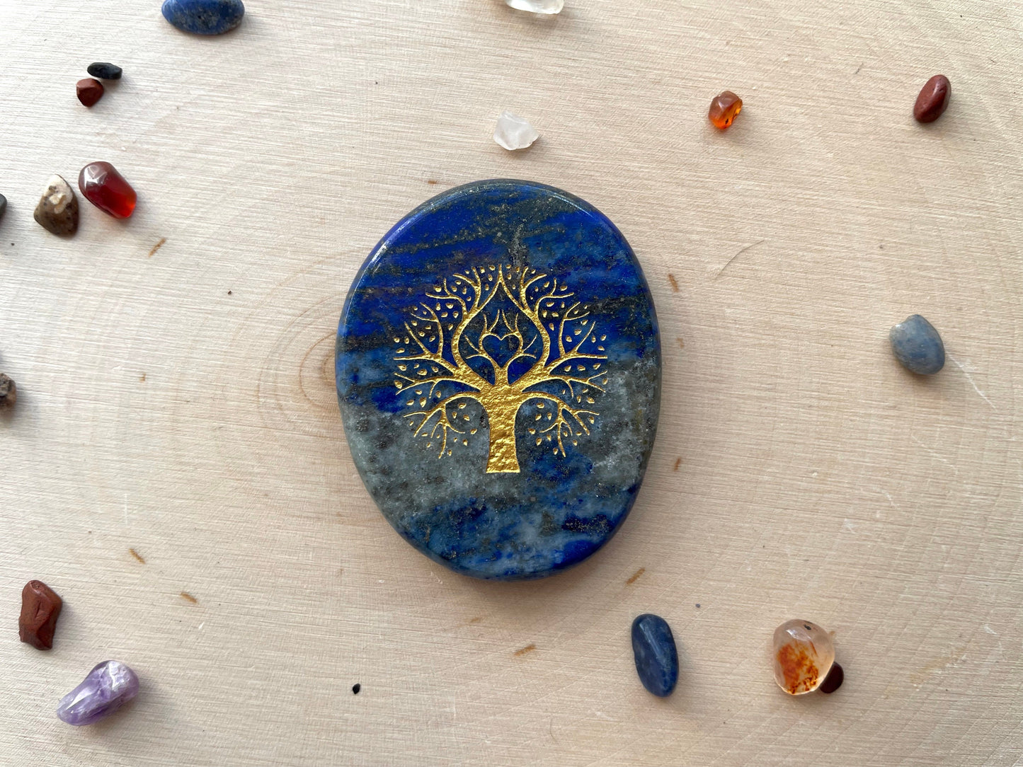 Palm Stone Tree of Life in Lapis Lazuli