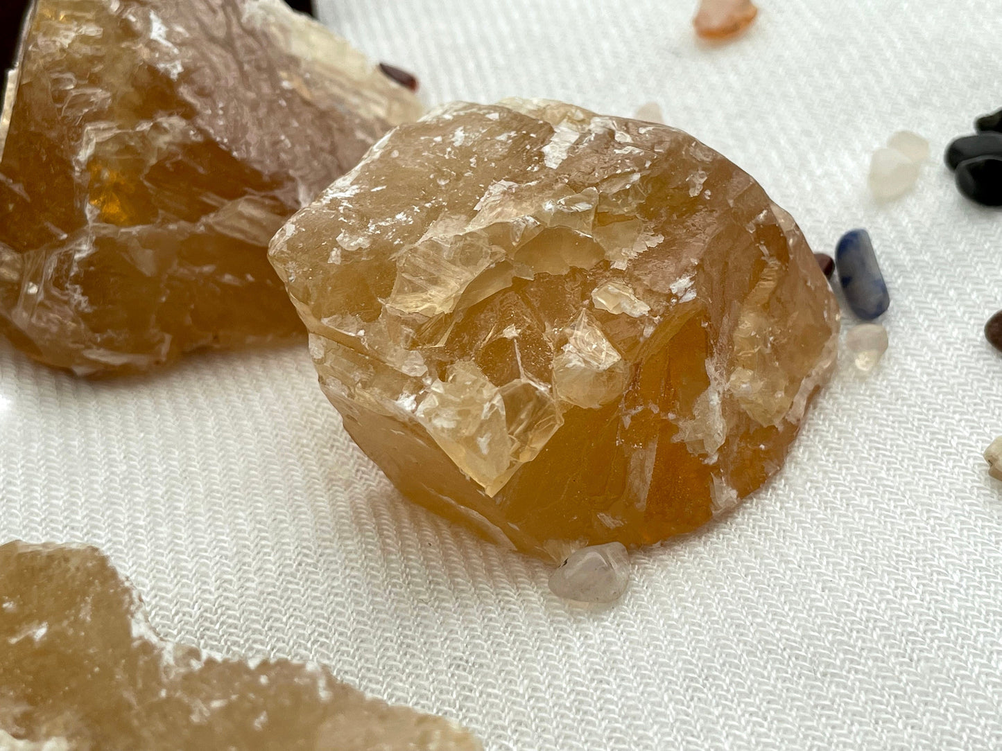 Honey Calcite, rough