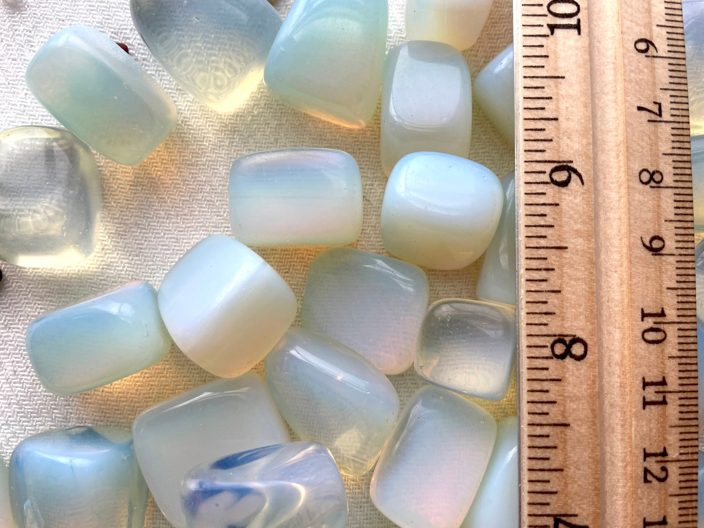 Tumbled Opalite | Synthetic white opal