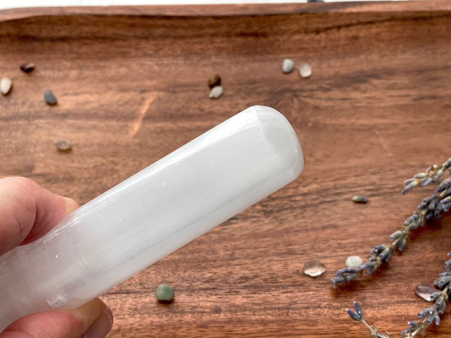 Selenite Wand, polished