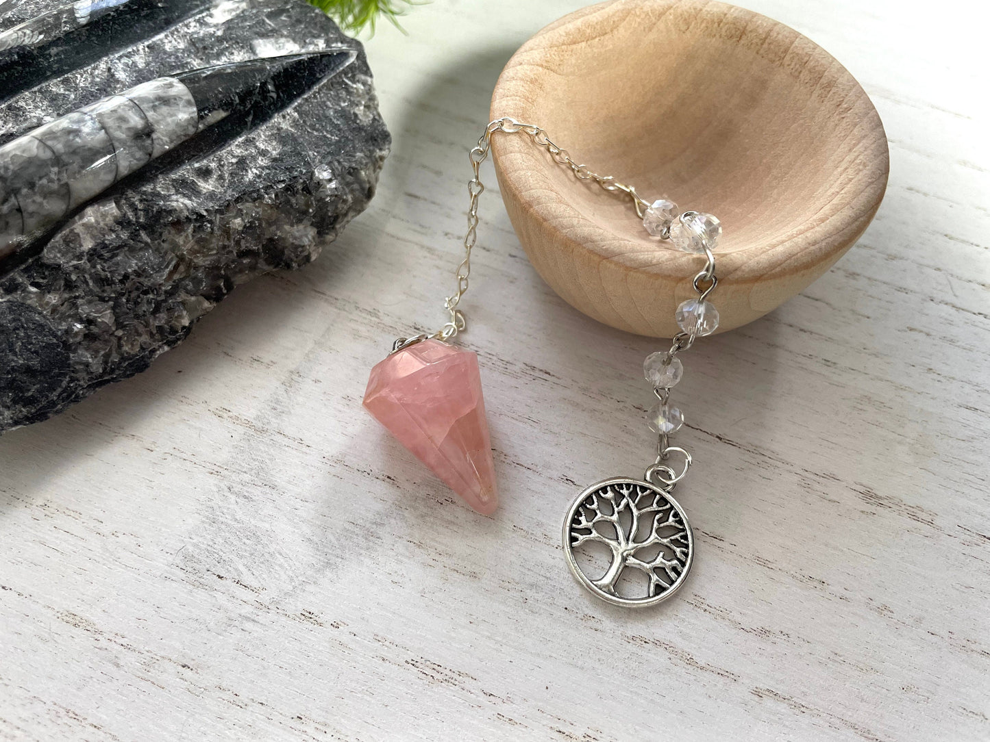 Rose Quartz Pendulum. Reiki Infused