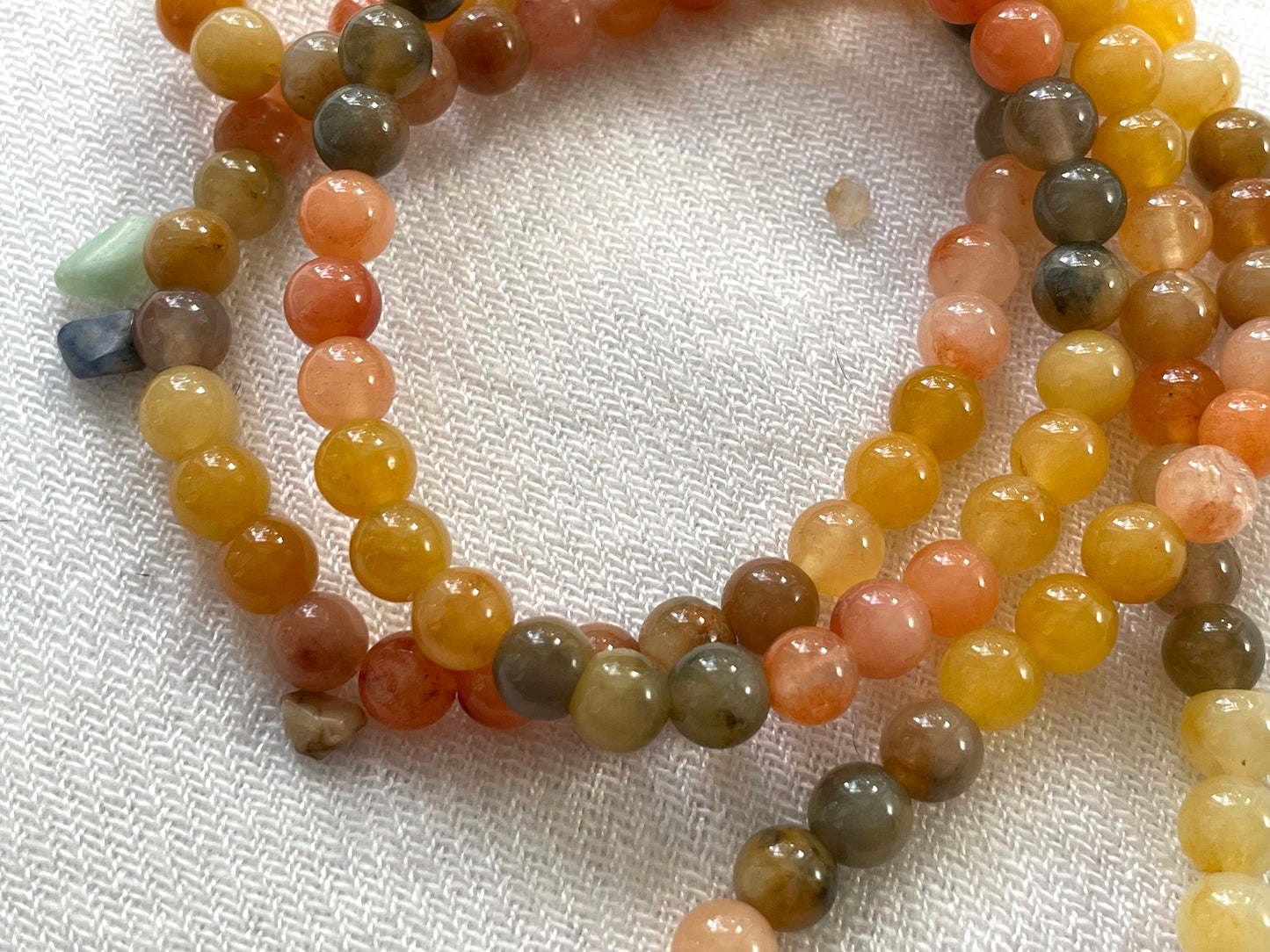 Jadeite Prayer Beads Necklace & Wrist Mala. Elastic