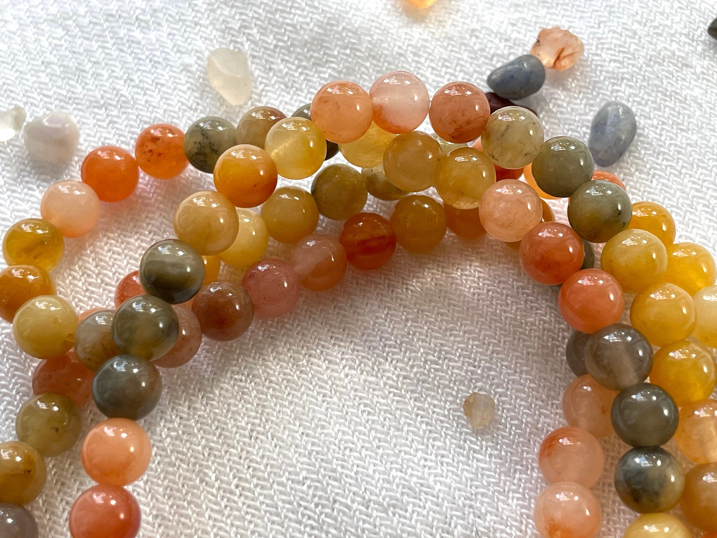 Jadeite Prayer Beads Necklace & Wrist Mala. Elastic