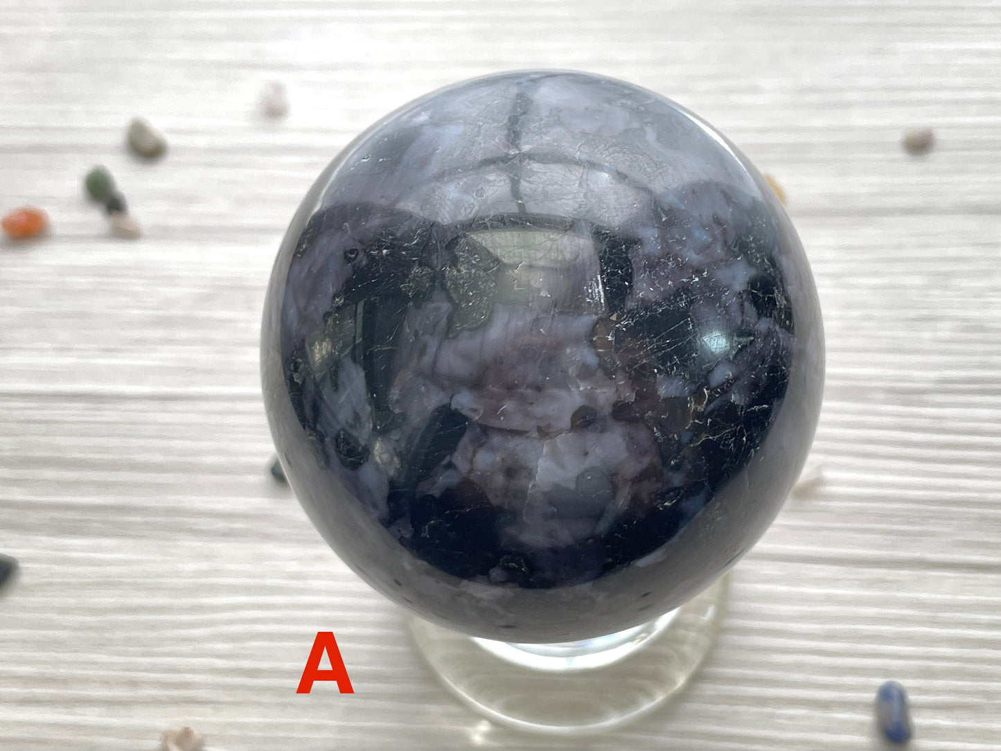 Indigo Gabbro Sphere. Reiki Infused