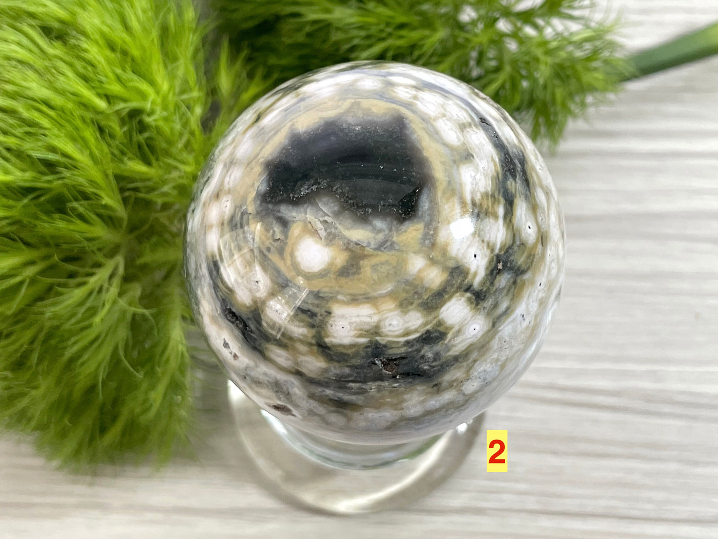 Flower Agate Sphere. Reiki Infused