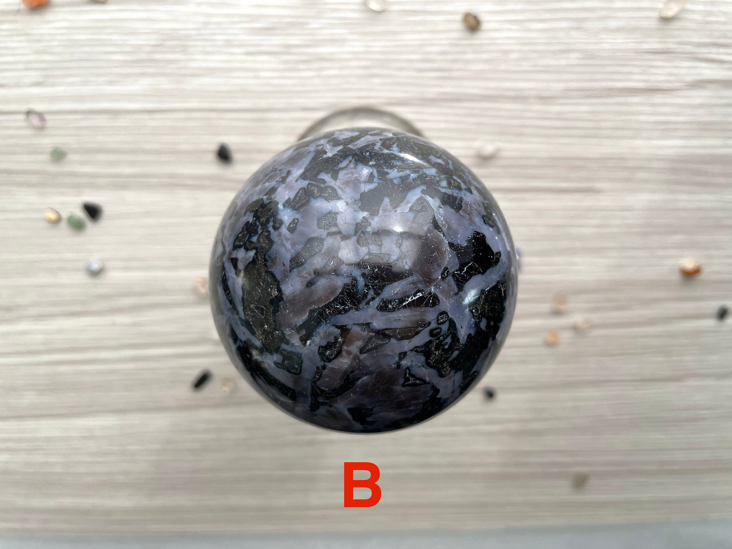 Indigo Gabbro Sphere. Reiki Infused