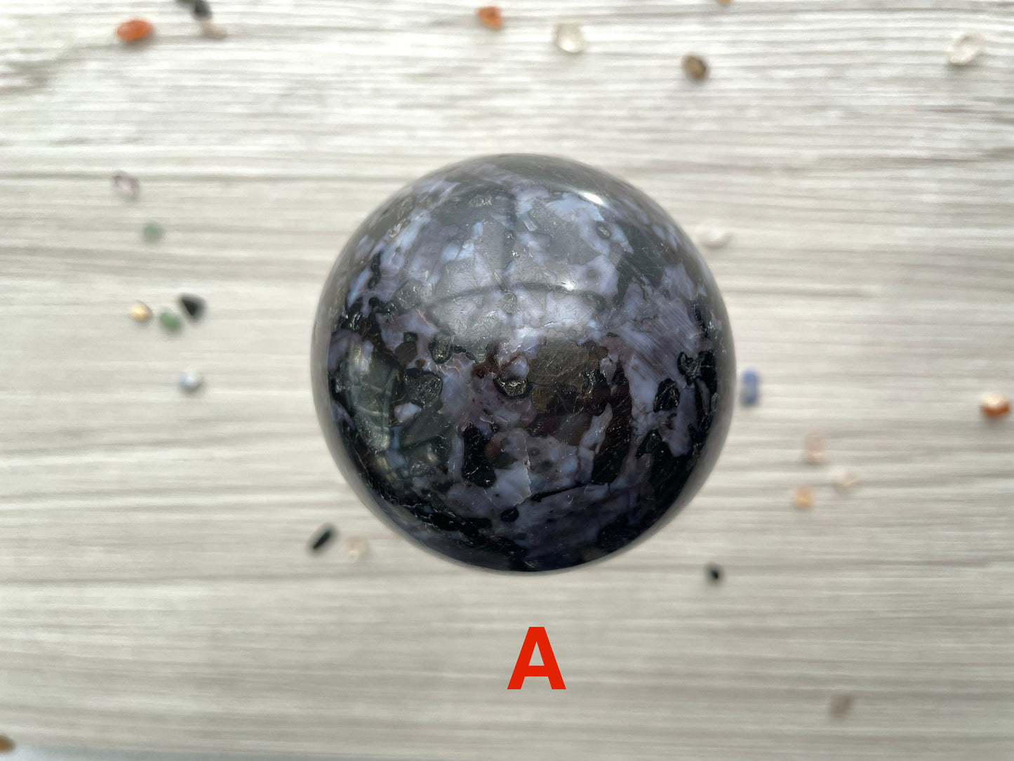 Indigo Gabbro Sphere. Reiki Infused