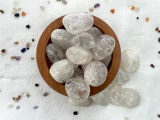 Clear Crackle Quartz, Tumbled | Crystal for Emotional Balance