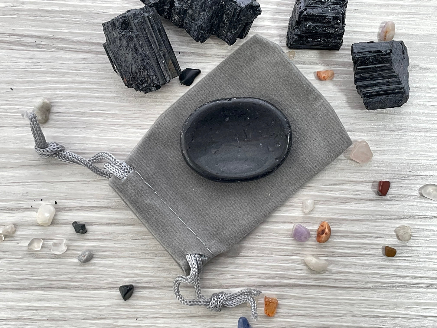 Black Tourmaline Worry Stone | Crystal for Protection and Negative Thinking