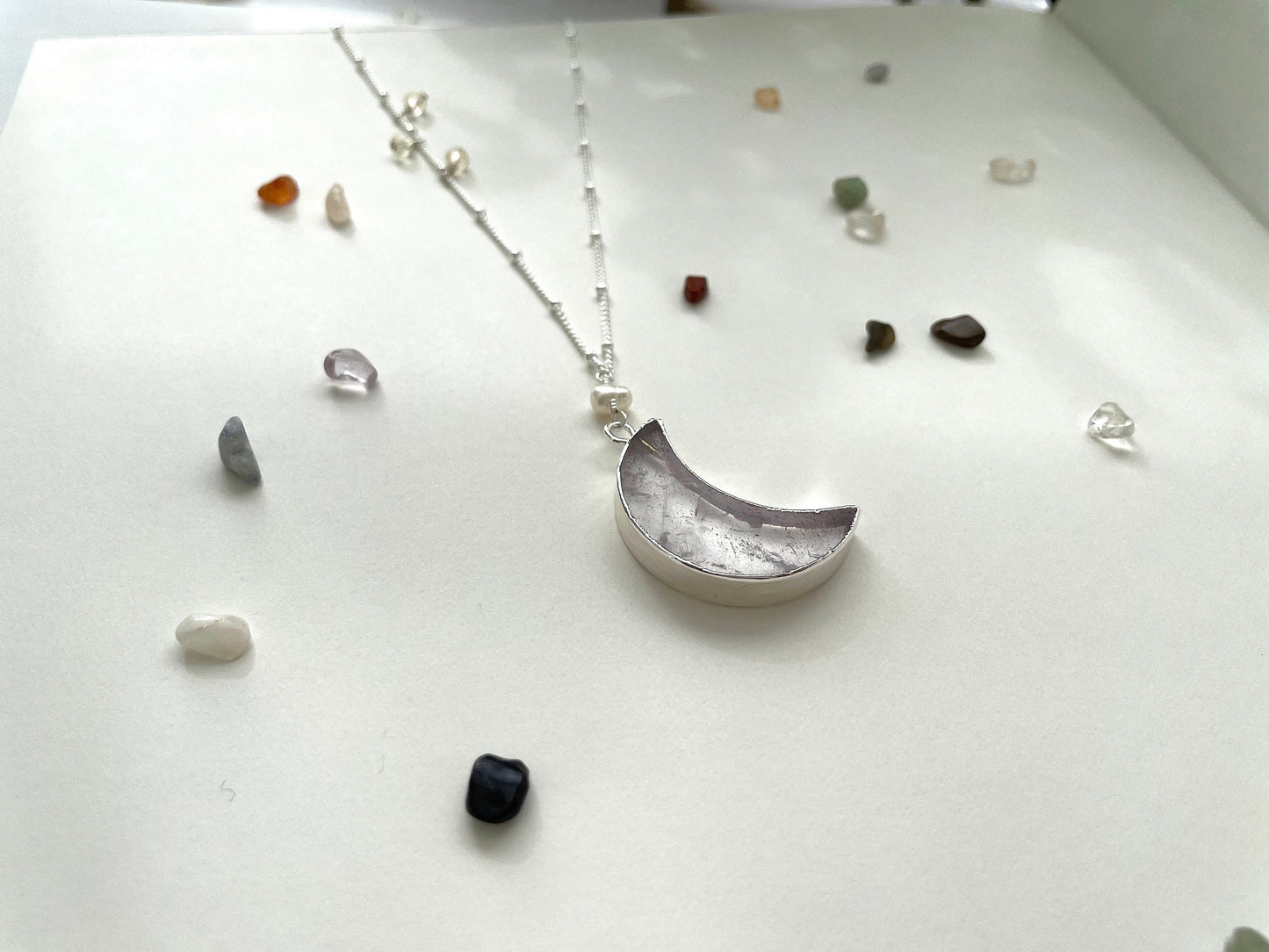 Agate Moon Necklace