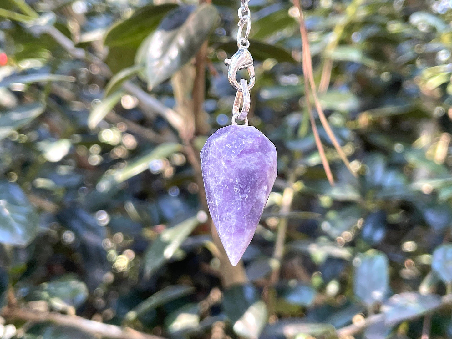 Lepidolite Pendulum. Multifaceted