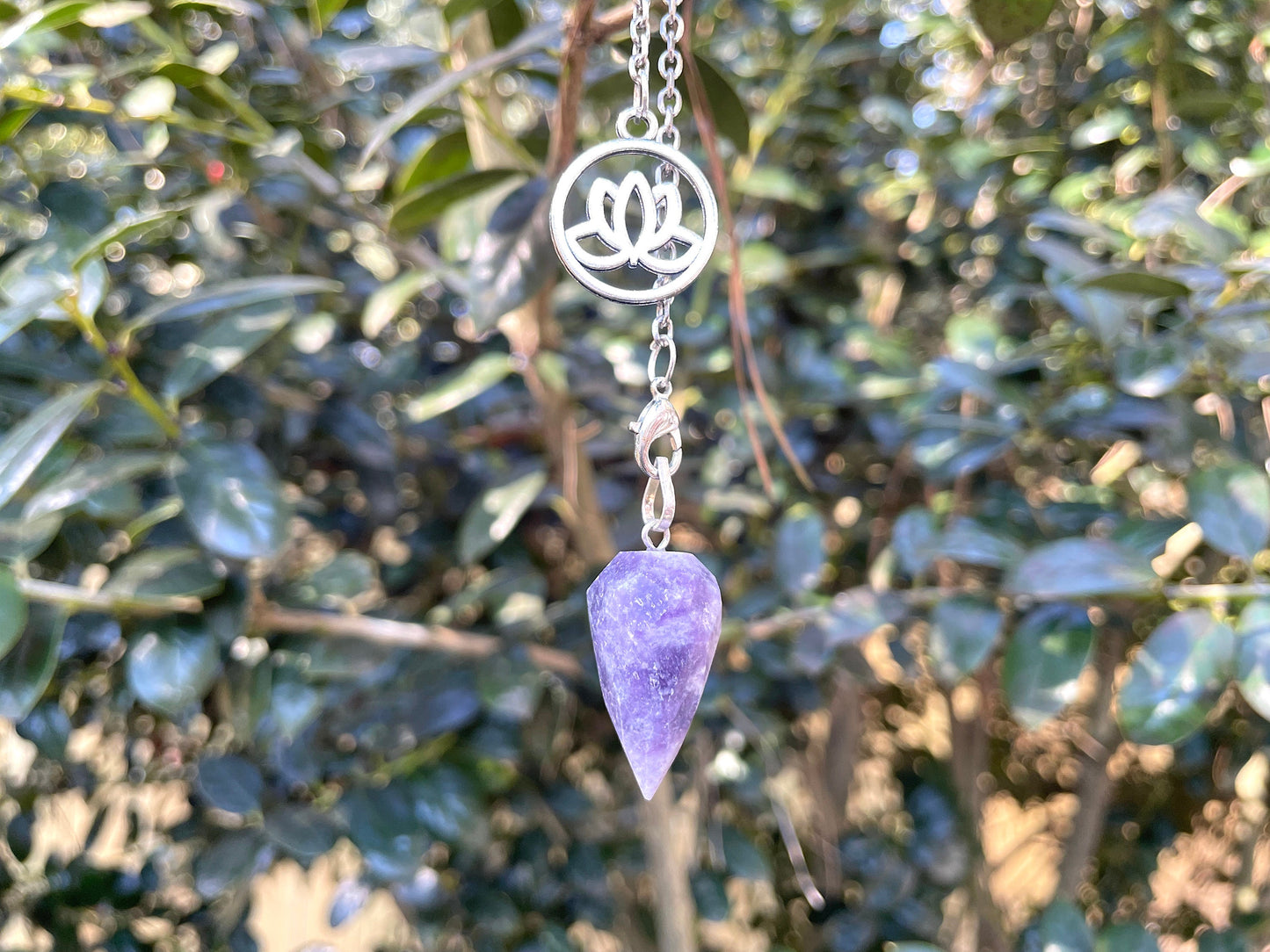 Lepidolite Pendulum. Multifaceted