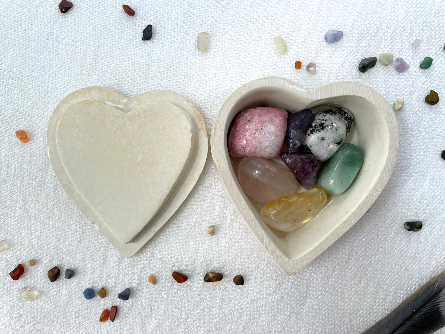 Crystal Prescription for Self Love in Soapstone Box