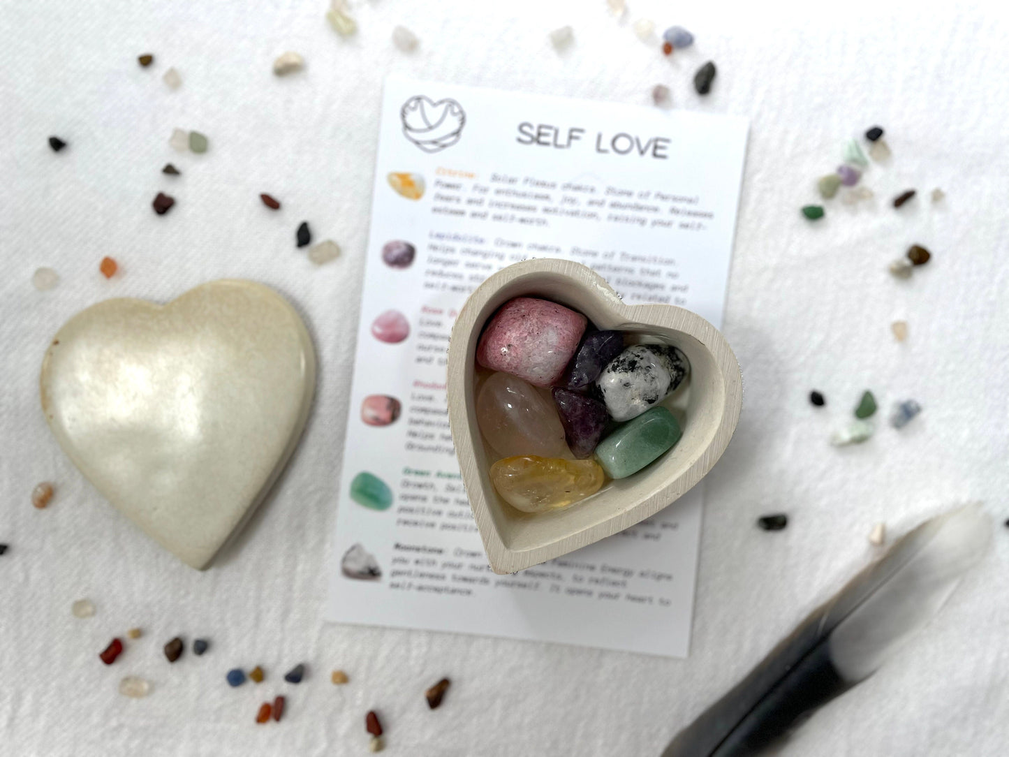 Crystal Prescription for Self Love in Soapstone Box