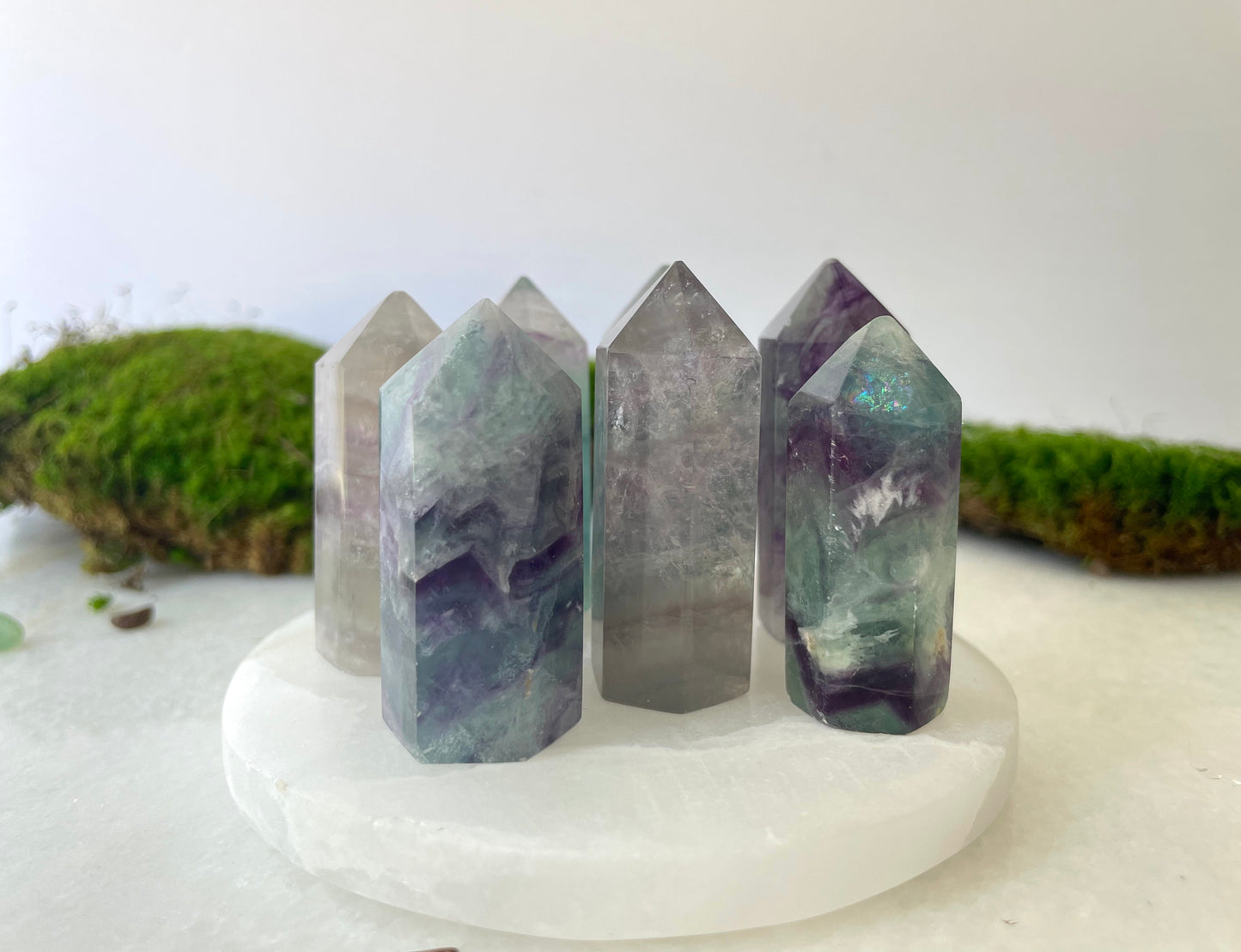 Rainbow Fluorite obelisk, small