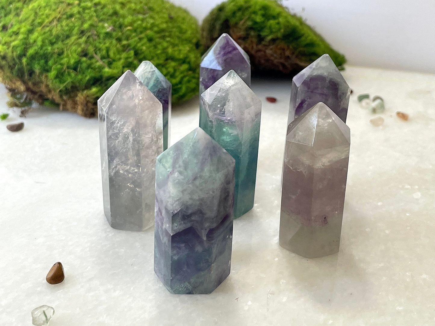 Rainbow Fluorite obelisk, small