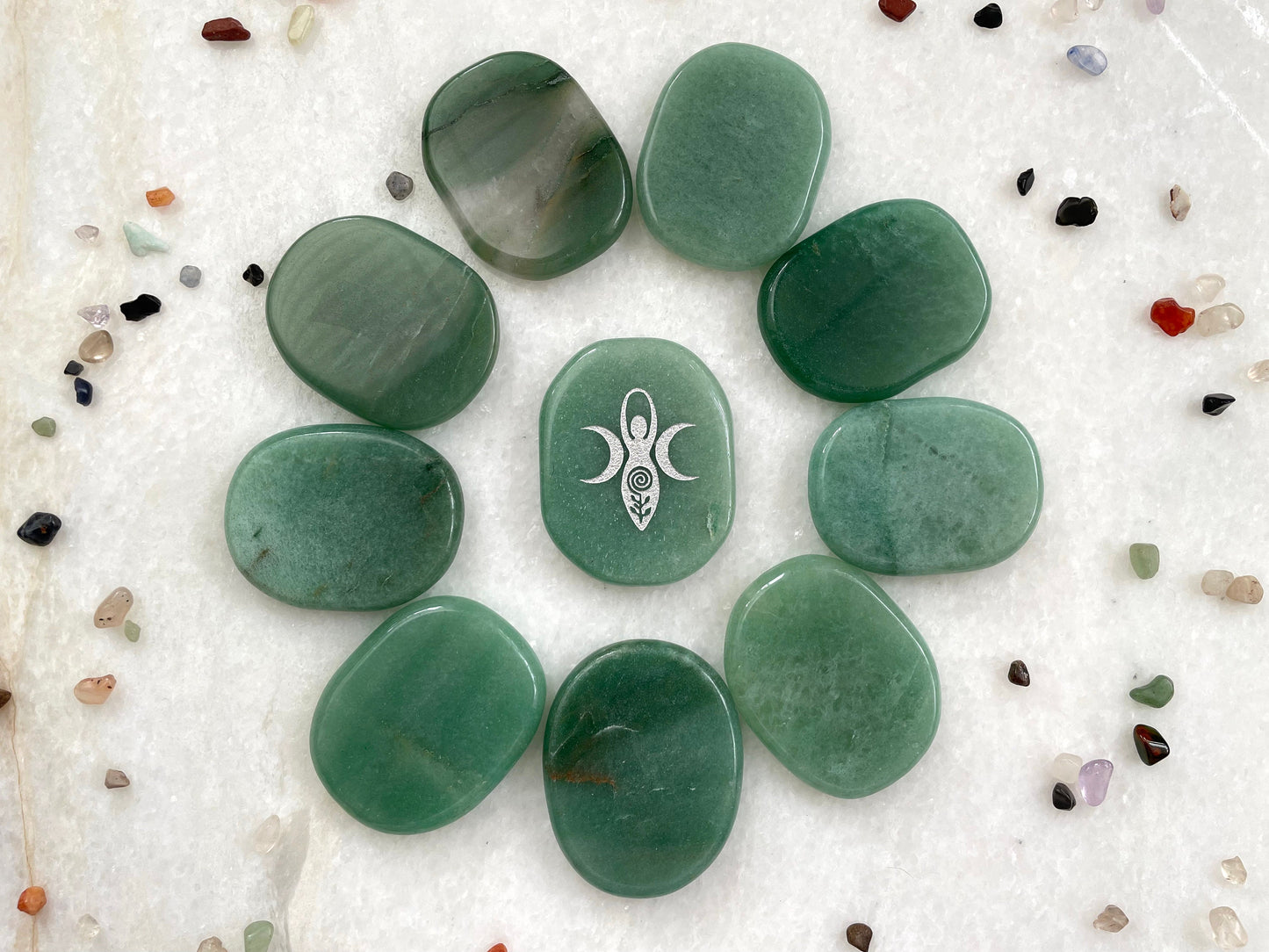 Gaia Palm Stone in Green Aventurine