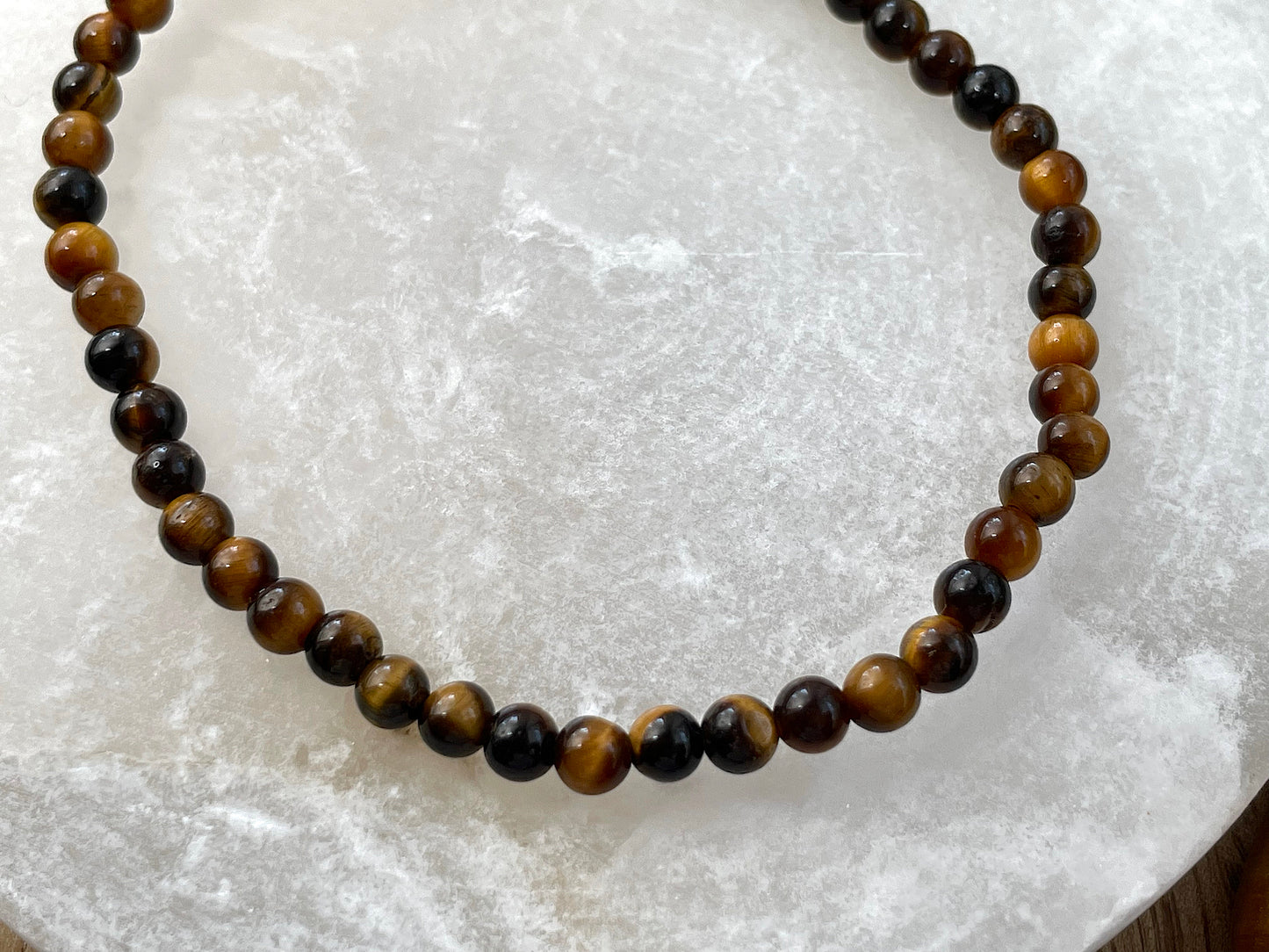 4mm Gemstone bracelet in Tiger Eye