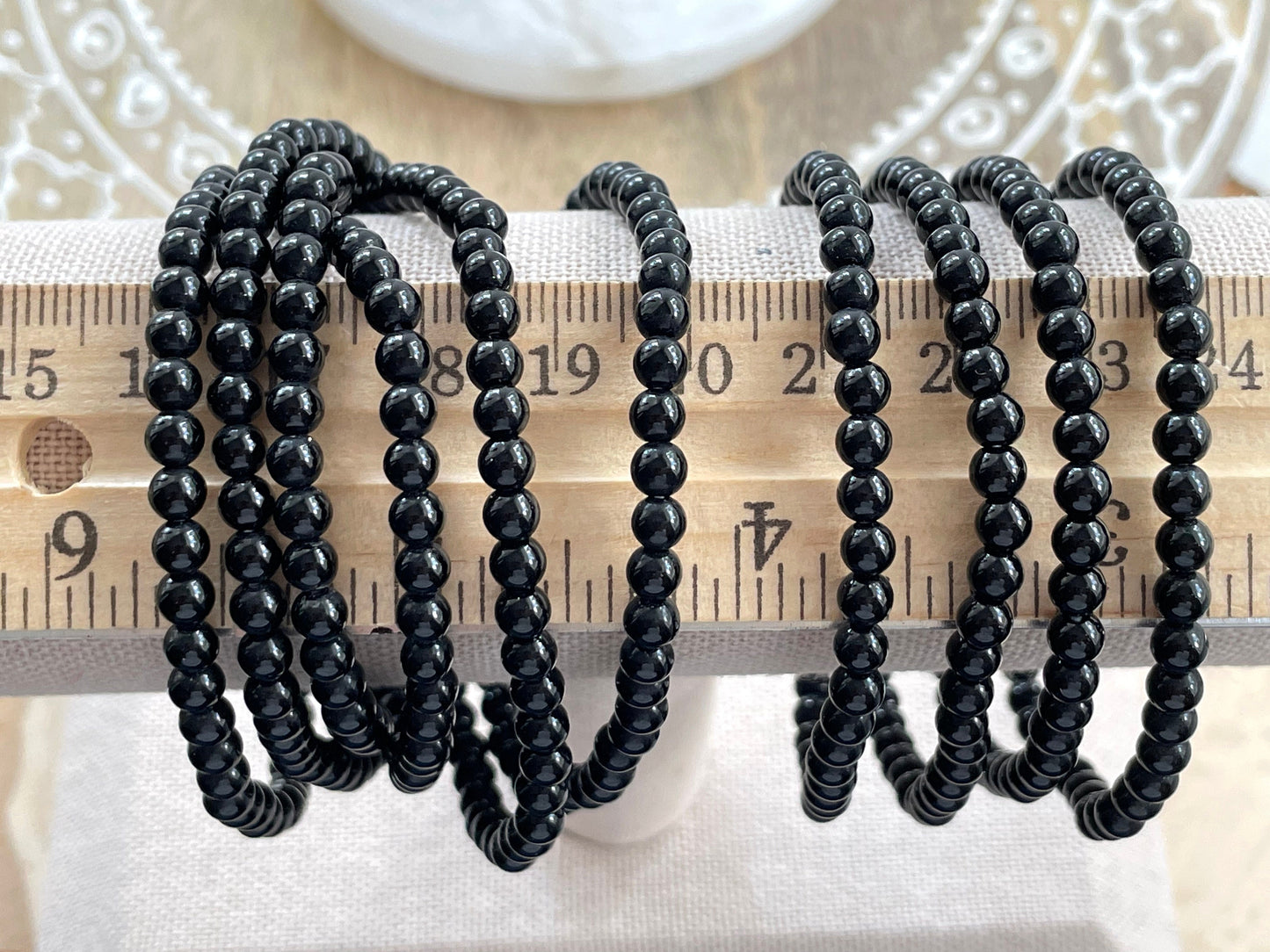 4 mm Obsidian bead bracelet