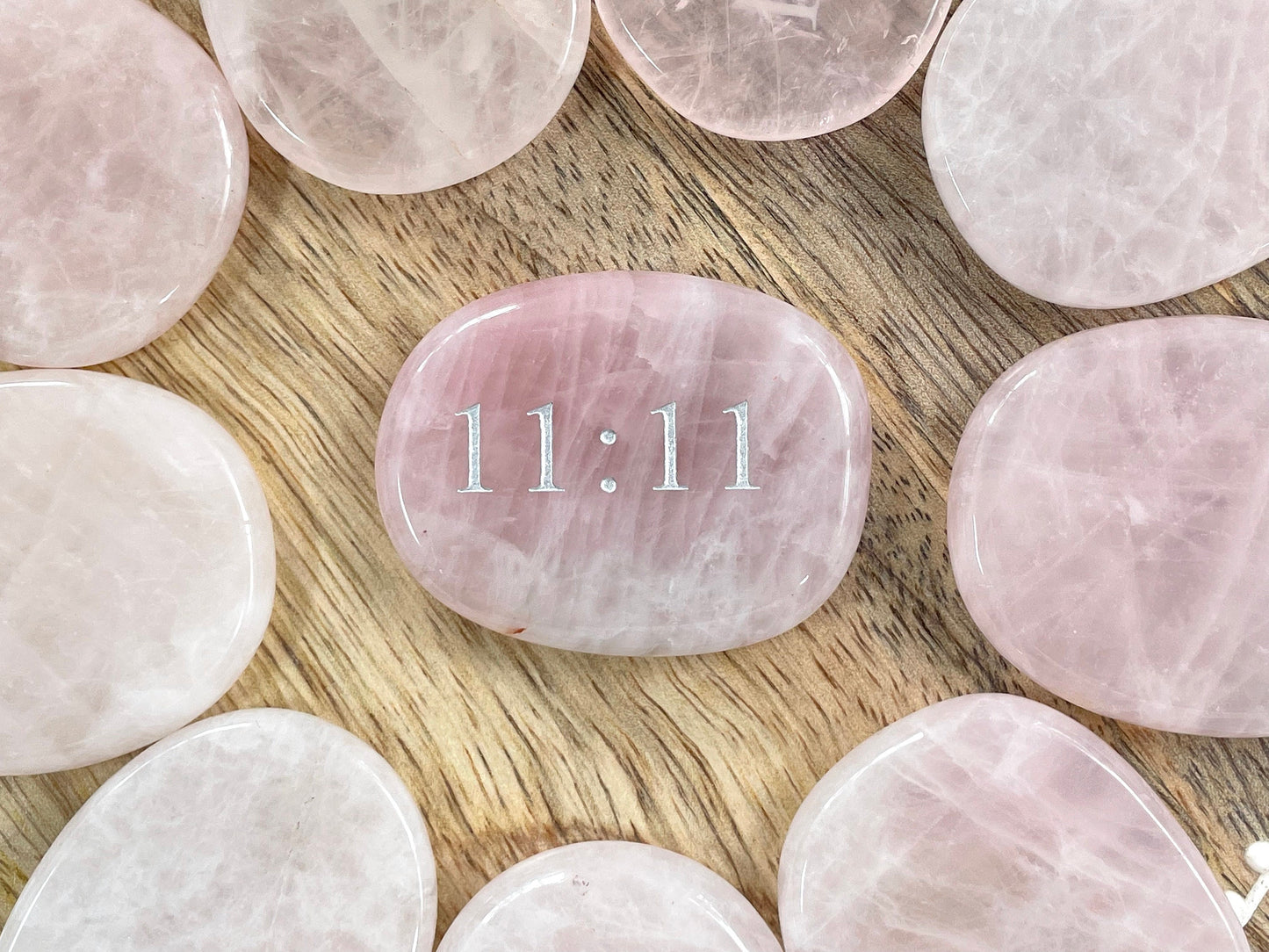 11:11 Palm Stone in Rose Quartz