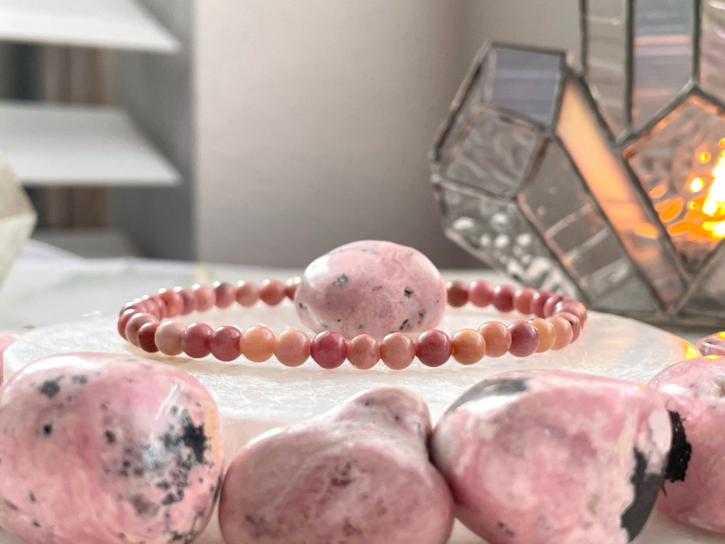 Rhodonite 4mm Elastic Bracelet