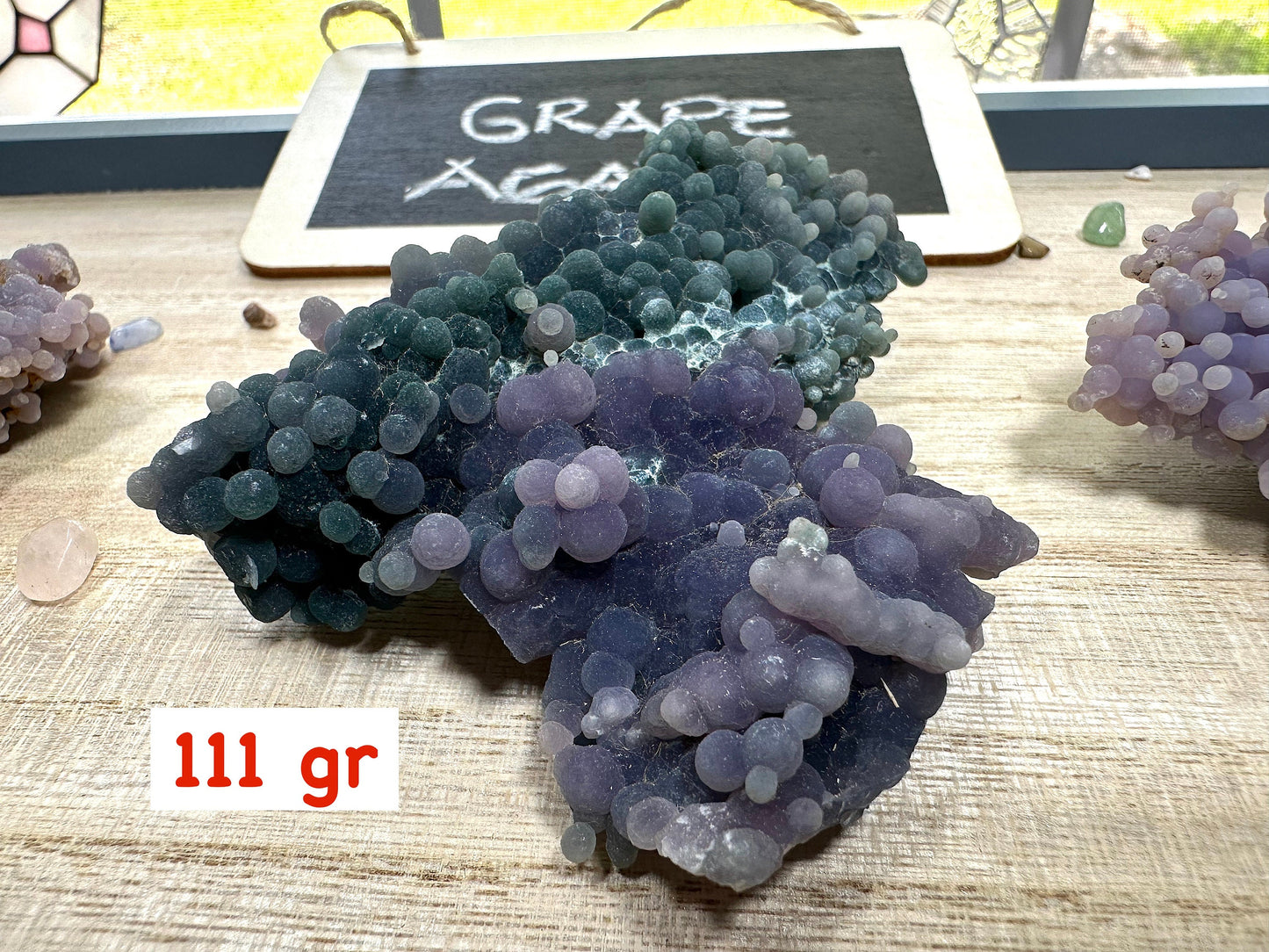Grape Agate clusters. Infused in Reiki