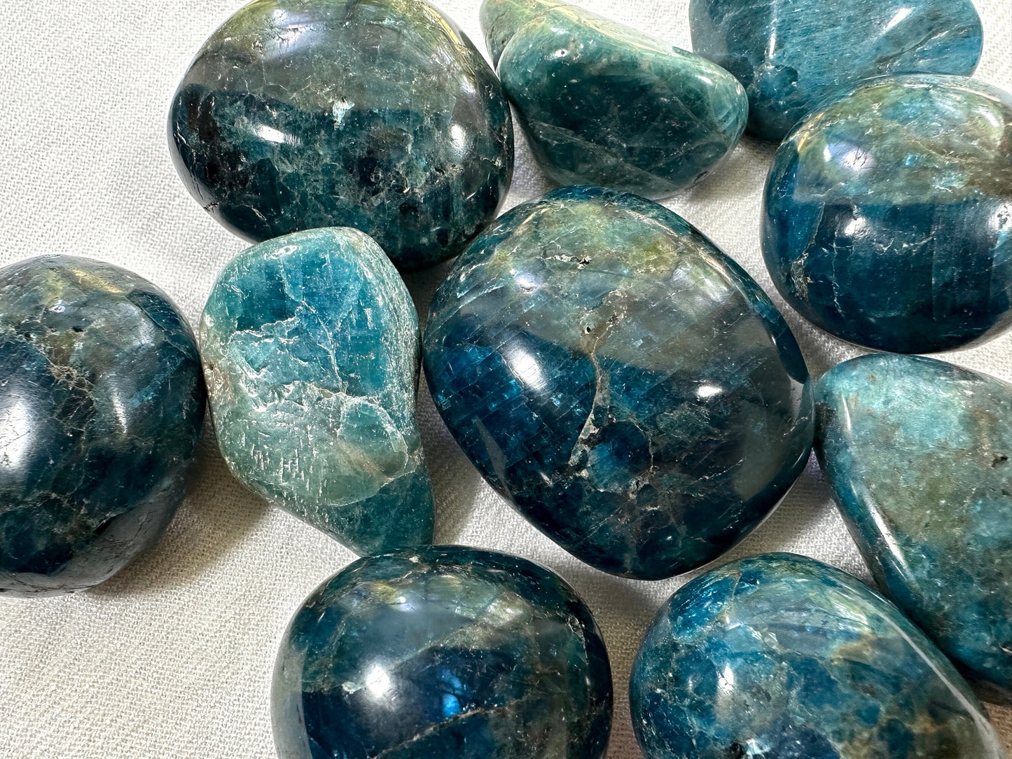 Blue Apatite Gallets. Tumbled