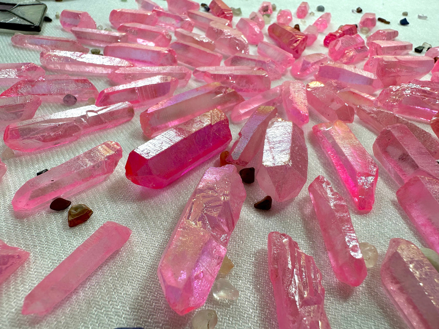 Pink Aura Quartz Points. Raw. 1-2 inches long