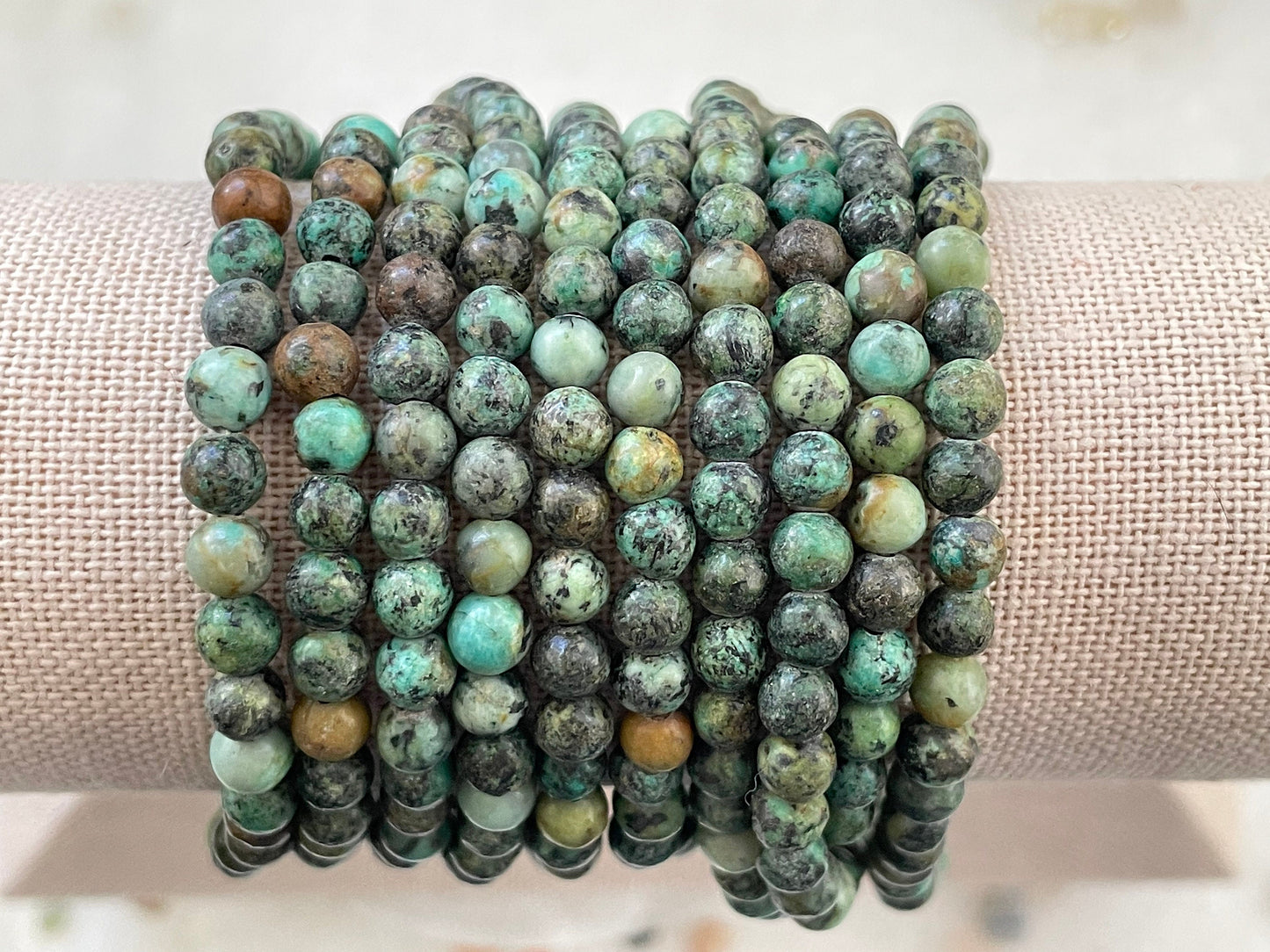 4mm Gemstone Beads Bracelet in African Turquoise: Protection Purification & Transformation
