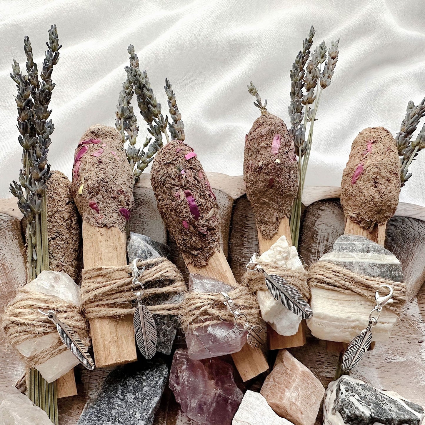 Palo Santo Pops, Lavender and Rough Crystal bundles. Smudge Special