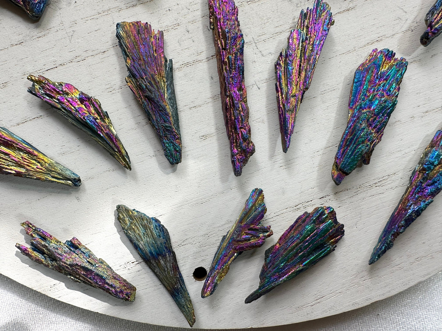 Aura Titanium Kyanite | Flame aura Black Kyanite  | Witch Broom Crystal