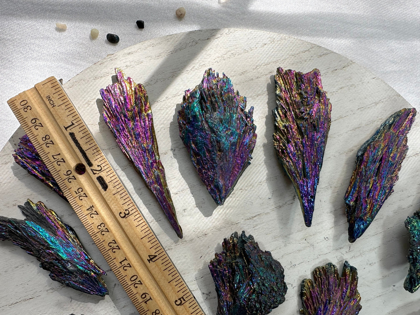 Aura Titanium Kyanite | Flame aura Black Kyanite  | Witch Broom Crystal