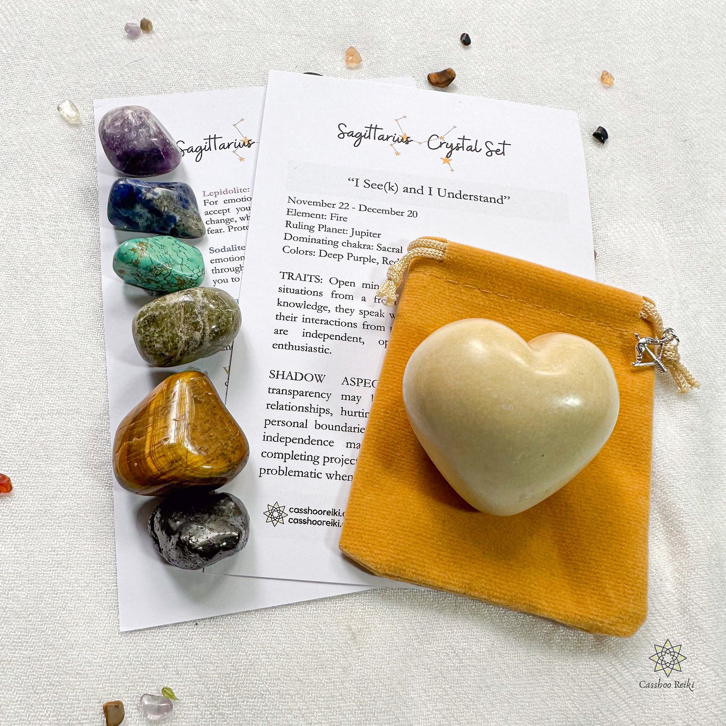 Sagittarius Zodiac 6 Crystal Set | November-December Birthday Gift | Zodiac Sign Gift