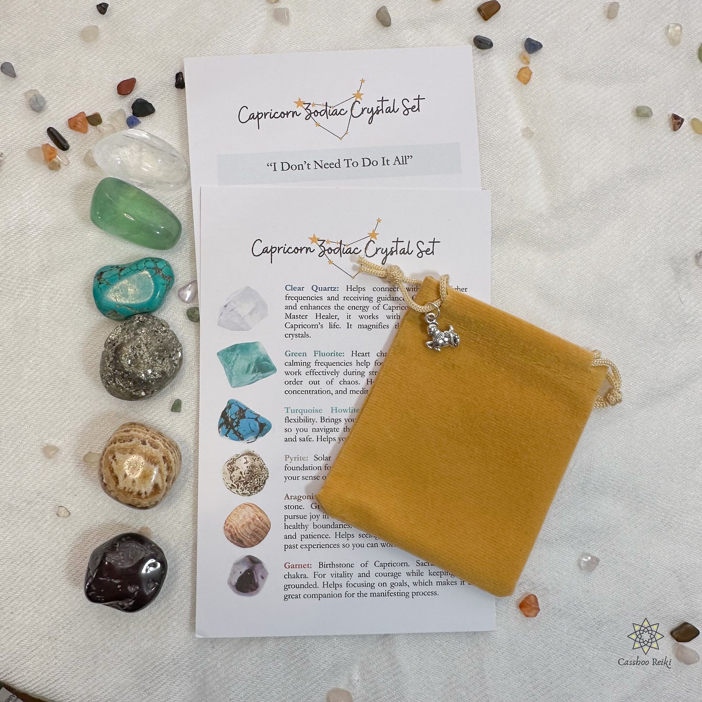 6 Crystal Set for Capricorn Zodiac | December-January Birthday Gift | Zodiac Sign Gift