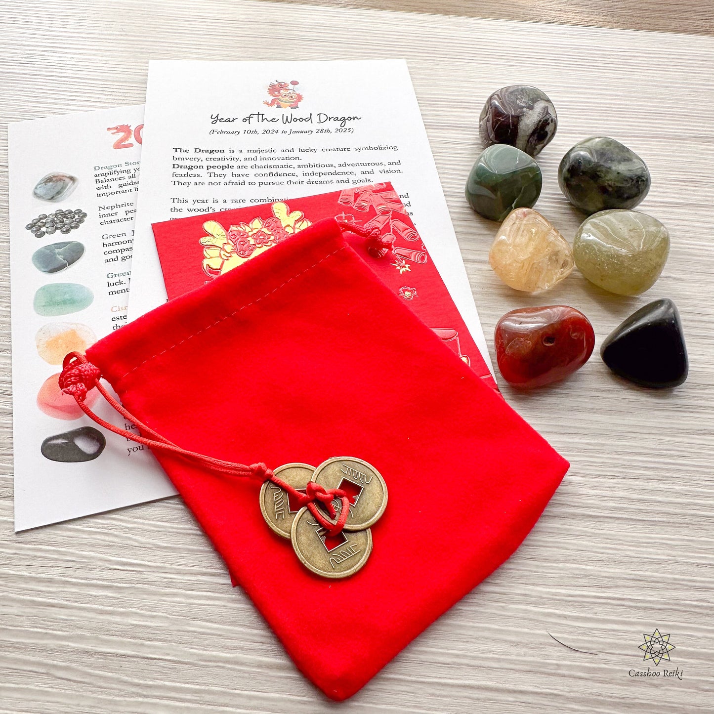 2024 Lunar Year of the Dragon 7-Crystal Set | Chinese New Year Gift