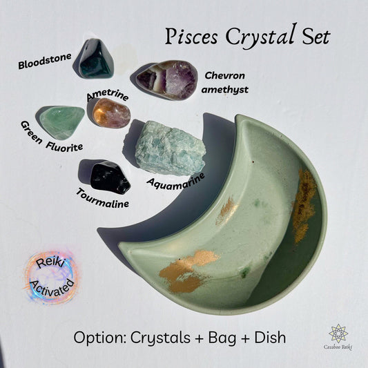 6 Crystal Set for Pisces Zodiac | February-March Birthday Gift | Zodiac Sign Gift